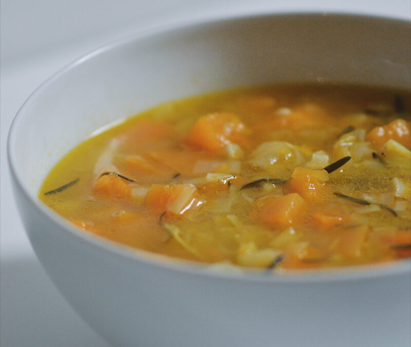 Sopa de calabaza al romero